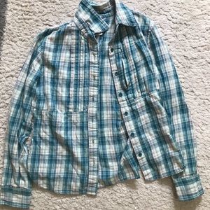 North Face Women’s Flannel Turquoise Blue Small